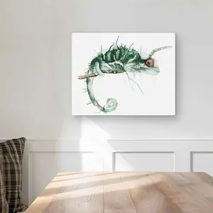 Begin Home Decor C1MP1620IQAIN6 16 x 20 in. Chameleon on the Lookout - Exotic Metal Print Wall Art for Home Decor