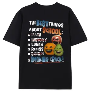Annoying Orange Crack Shirt The Best Things About School--100% cotton Breathable comfortable Give him/her a gift
