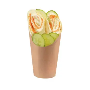 212 MAIN Disposable Recycled Kraft Paper Cup - 5.5oz Round 3in Dia x 4.7in Eco-Friendly Wrap Fry Cup, Microwave-Safe for Hot/Cold Foods (Home & Festive Party Supplies)