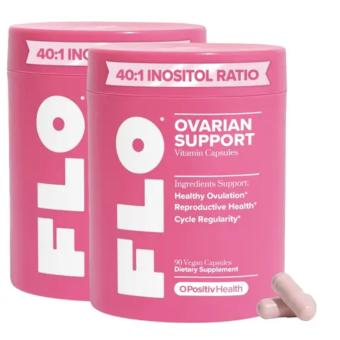 Hormone Balance & Cycle Support Vitamins by FLO: Supplement for Women with Myo-Inositol & D-Chiro-Inositol (40:1 Ratio), DIM, and Folic Acid