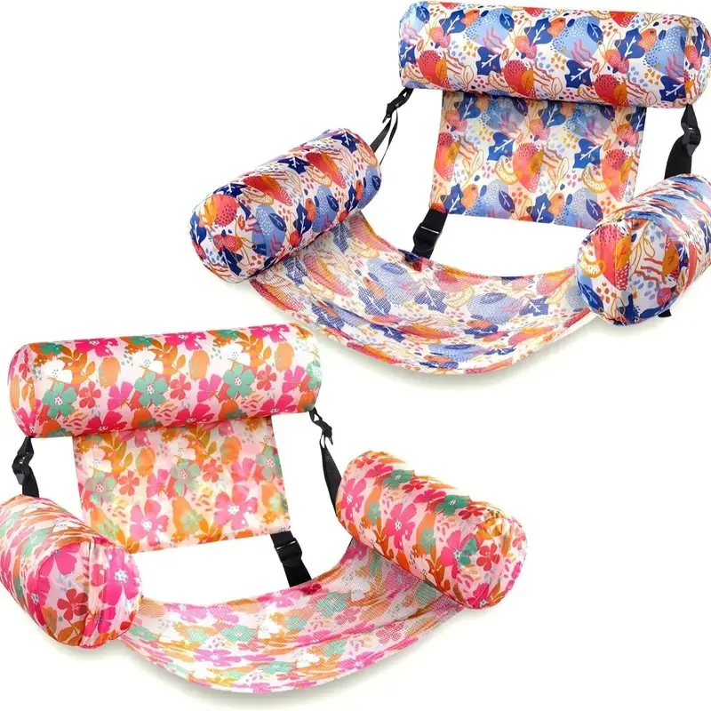 JDXHFGS Inflatable Pool Float Chair - 1/2 Pack Pool Lounger Float with Blow-Up Noodles, Heavy Duty for Adults, Ideal for Beach Fun, Summer Parties