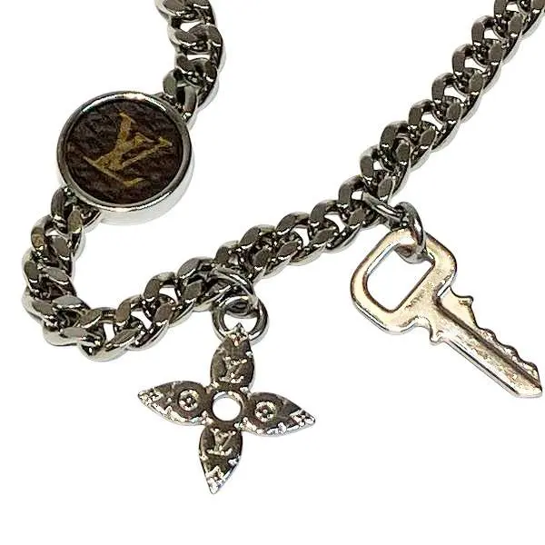 Pre-owned Louis Vuitton Iron Small Leather Goods MNG Padlock Monogram Bracelet