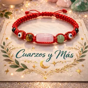 Pulcera 5 proteciones con cuarzo Rosa Hilo Rojo