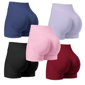 Womens Workout Seamless Scrunch Butt Lifting Shorts High Waisted Tummy Control Gym Yoga Shorts