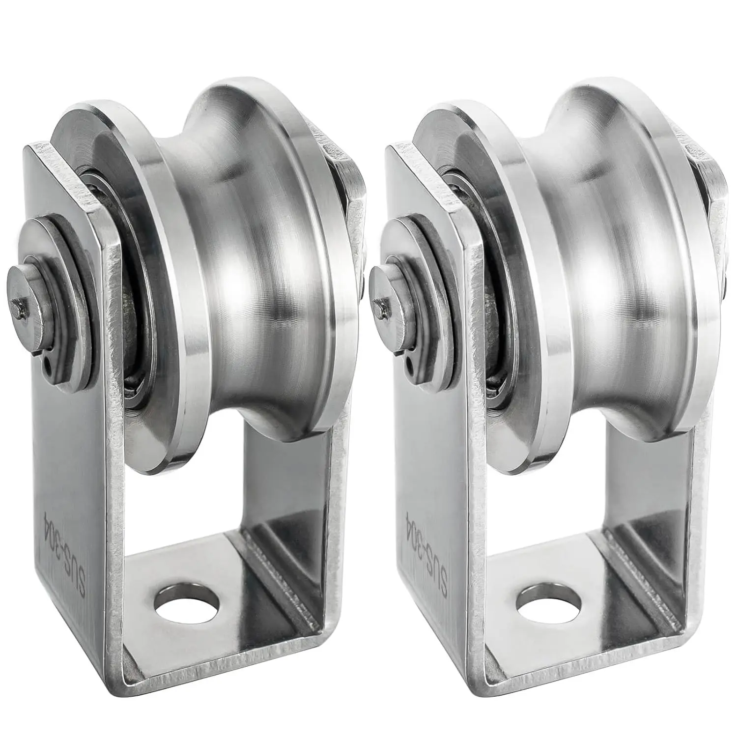 Pulley Wheel Stainless Steel, Bearing Inside, Rope Pulley for Pulley System, 2 Pack Pulley Wheel Stainless Steel, Bearing Inside, Rope Pulley for Pulley System, 2 Pack