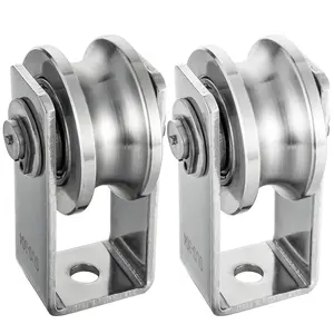 Pulley Wheel Stainless Steel, Bearing Inside, Rope Pulley for Pulley System, 2 Pack