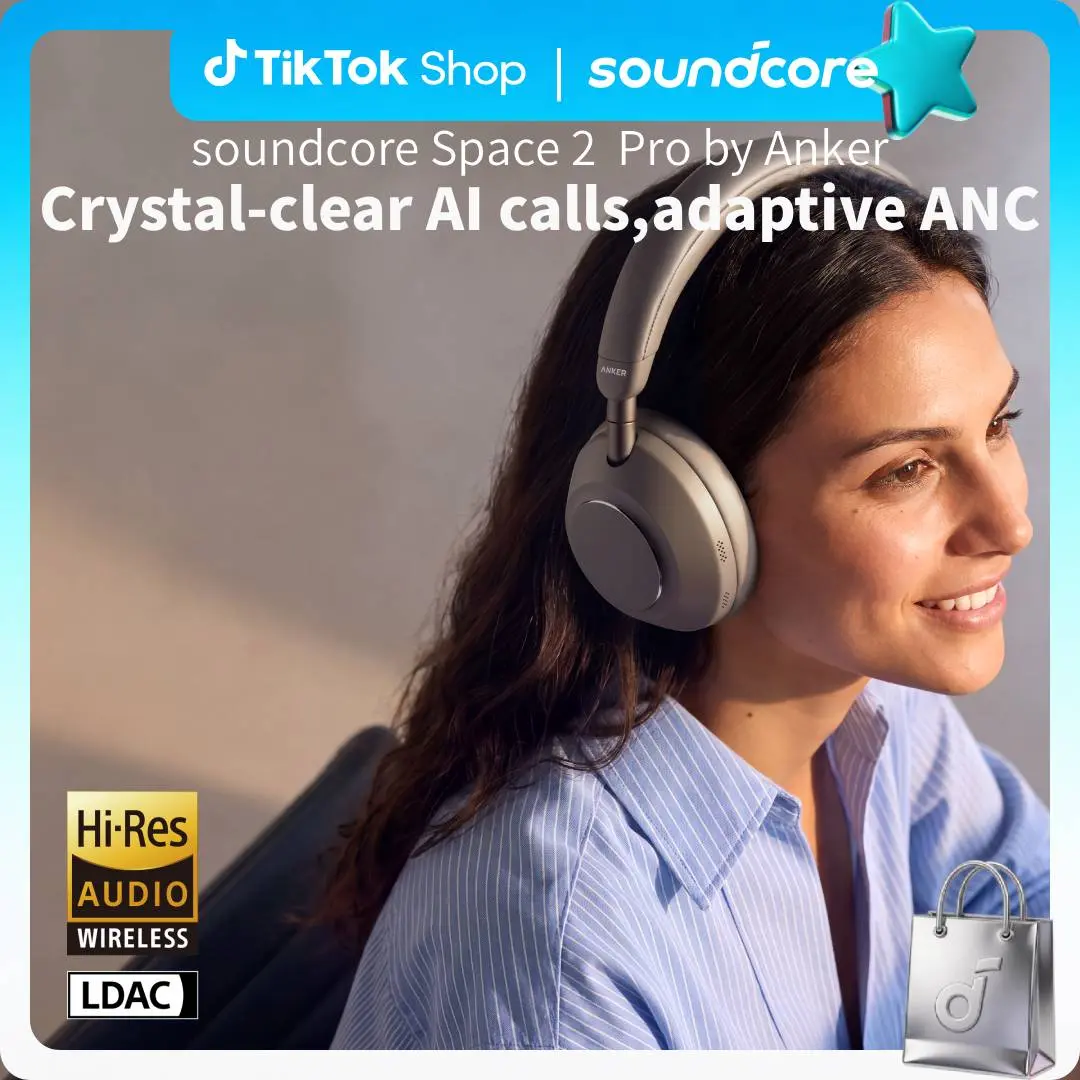 Anker soundcore Space 2  Pro Over-Ear Headphones,  Crystal Clear Call,techvibes