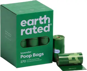 Earth Rated Dog Poop Bags 270 Count – Extra Thick Leak-Proof Waste Bag Refill Rolls, Lavender Scented