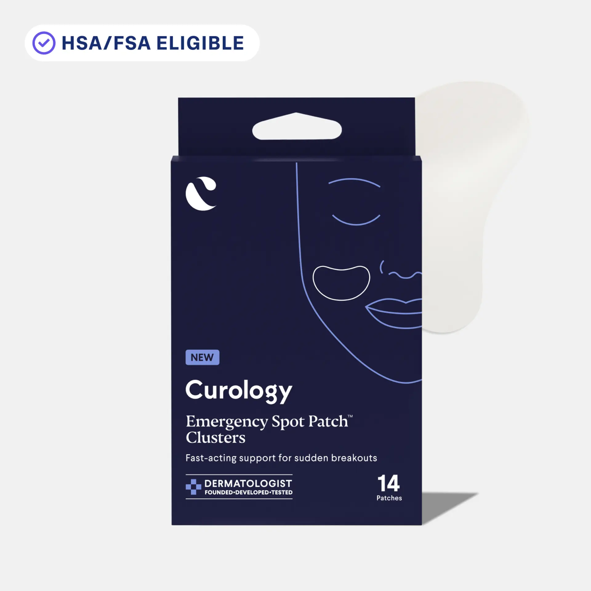 Curology Emergency Spot Patch Clusters, Large Hydrocolloid Patches for Cluster Breakouts, Covers More Skin, Anti-Acne Blemish Relief & Control Stickers for Acne Treatments Acne Clearing Products Skin Repair Daily Pack Blemish Control Acne Spot Stickers