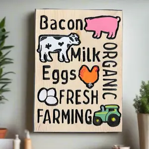 Hand Carved - Farm Sign