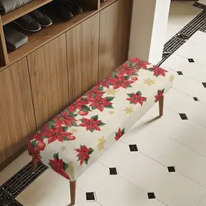 Flowers Dining Bench Cover Washable Rectangle Chair Seat Covers,Non Slip Bench Seat Cover with Elastic Band for Dining Room Living Room Bedroom Home Decor Removable Bench Slipcover
