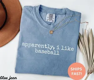 [Sale off up to 50%] Comfort Colors® Apparently I Like Baseball Shirt, Baseball Shirt, Sports Shirt, Baseball Mom Shirt, Funny Baseball Shirt Trendy Womens Shirt+