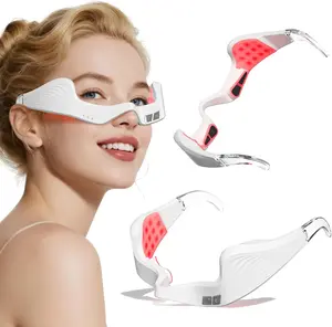Under Eye Red Light Therapy Glasses, 630nm Red Light Eye Mask for Eyes Light, Portable Red Light Therapy Device for Dark Circles, Puffiness, Wrinkles, Lines, Eyes Bags – Perfect Gift for Loved Ones, White
