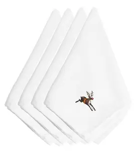 Carolines Treasures  Christmas Rudolph the Reindeer Embroidered Napkins, Set of 4