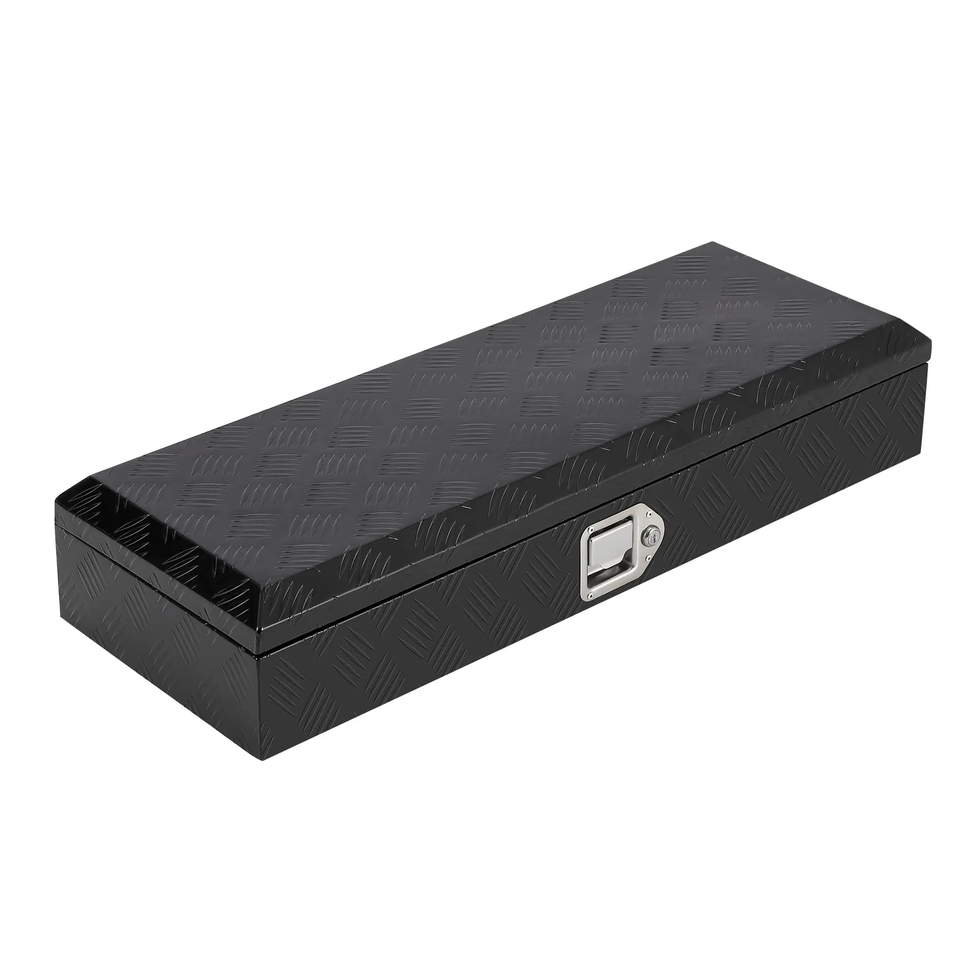 GARVEE Heavy Duty Aluminum Diamond Plate Tool Box Chest (Black, 34.5*13*6.5'')