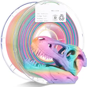 Rainbow 3D PLA Printer Filament 1.75 mm, Matte 3 D PLA Printing Print Filament +/-0.03mm, 1kg/2.2lbs