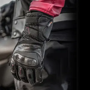 Du Han W1 Motorcycle Riding Gloves – Carbon Fiber, Waterproof, Warm, Rider Touring, Impact/Drop Protection, Rain Gear, Men’s Winter Gloves (Waterproof & Breathable) W1