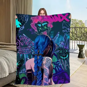 warm art comfort soft plush blanket for anime sofa living room office bedroom travel gift J-jinx single-sided printed A-Arcane