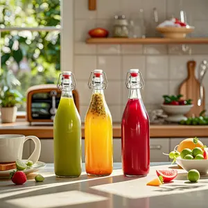 2 PCS 32oz Glass Bottle Swing Top Airtight Mason Jars for Kombucha Beer Fermentation Kitchen Storage & Organizers BPA-Free Borosilicate Drink Bottles