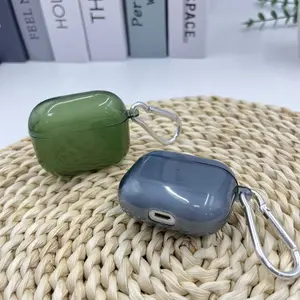 1pc TPU transparent protective case for AirPods, full body anti-fall protective case, simple solid color design, shockproof earphone case