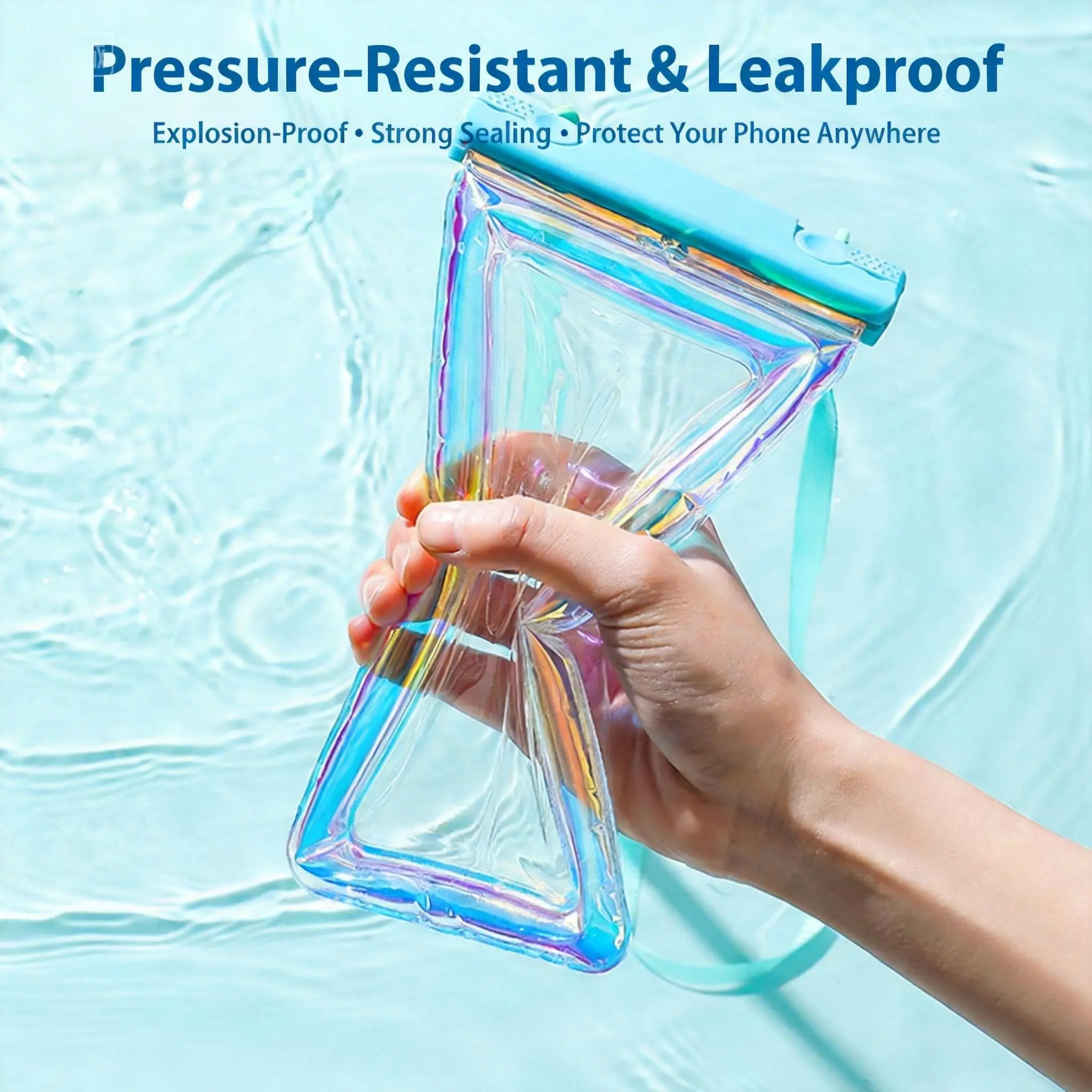 Holographic Waterproof Outdoor Phone Bag for Summer Adventures, Floating Design, Touchscreen Compatible, Leak-Proof, Adjustable Strap, Dry Bag, 3 Colors