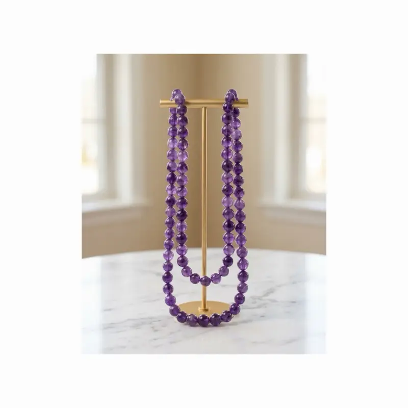 Amethyst beaded necklace 100% Amethyst stone