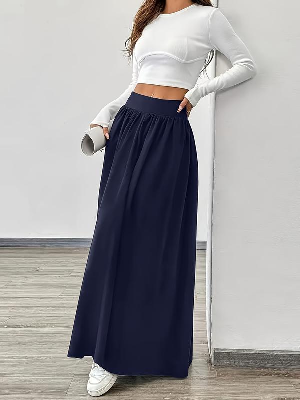 New Casual Fashion Solid Color High Waist Plus Size Skirt, Comfortable and Stylish Half Skirt for Everyday Wear