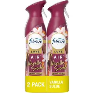 Febreze Air Freshener Spray, Odor-Fighting Room Spray, Vanilla Suede Scent, 8.8oz, 2 Count