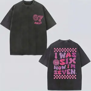 Custom “I Was 6 Now I’m 7” birthday shirt (ages 6 & 7), seven birthday shirt for girls, birthday girl sweatshirt, youth birthday party tees — printed in the USA