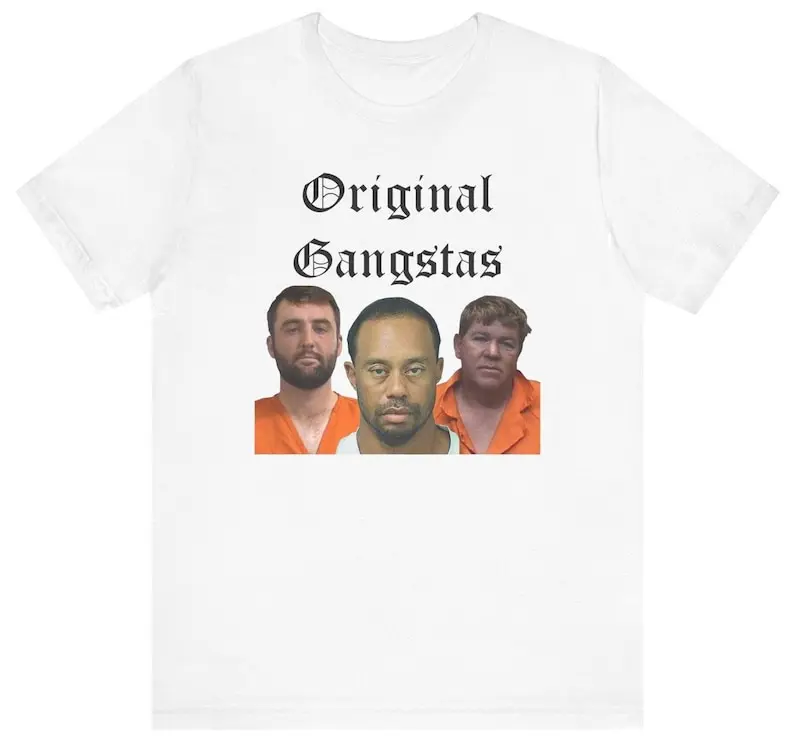 [Sale off up to 50%] Scottie Scheffler Mugshot T-Shirt, Free Scottie Shirt, Tiger Woods & John Daly Mugshot Tee, Funny Golf Shirt, Sports Fan T-Shirt