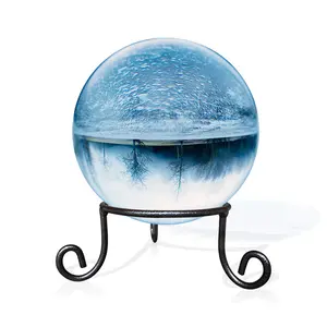 EcoRise Black Iron Ball Stand- Sphere Holder Wrought Iron Display Stand, Glass Bowl Ring Metal Egg Stands, Gazing Ball Stand(4.5" Diameter X 2" Tall)