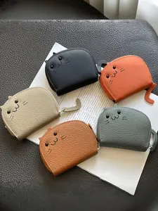 Cute Cat Leather Card Holder, Multi-Card Accordion Wallet for Women, Small and Portable, Compact Size, Stylish and Functional Design