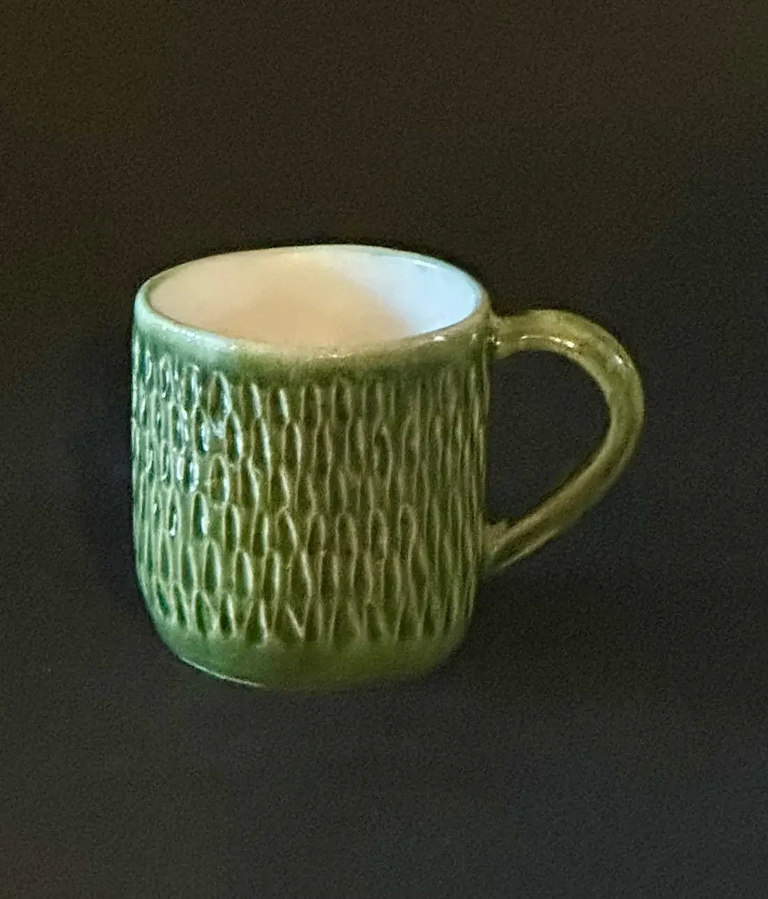 Jade Forest Traditional Luminous Textured Ceramic Mug, Kitchenware-Drinkware for Daily Hot/Cold Beverages, Leaf