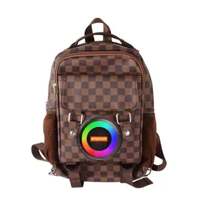 Lue's House Outdoor Backpack Bluetooth Speaker Large Capacity Rechargeable Waterproof Power Bank for Hiking Cycling Travel Speaker Bag