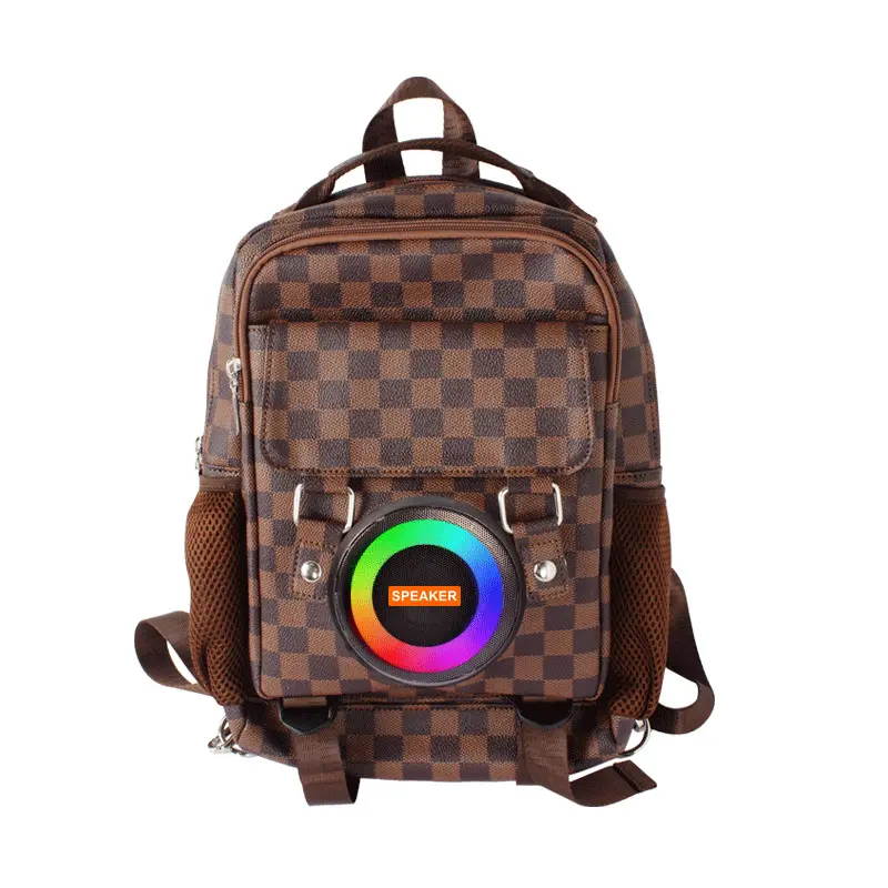 Lue's House Outdoor Backpack Bluetooth Speaker Large Capacity Rechargeable Waterproof Power Bank for Hiking Cycling Travel Speaker Bag