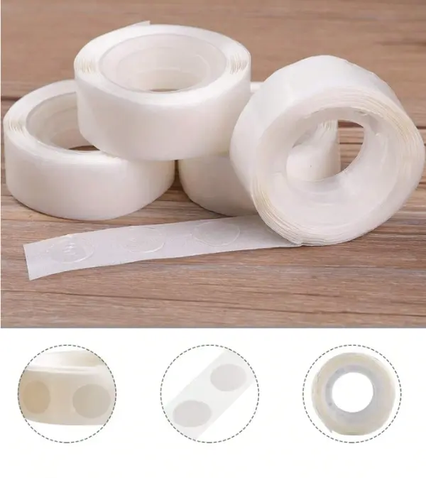 Double-Sided Transparent Dot Glue Adhesives, Wall-Safe Non-Marking Balloon Decor Tools, Easy to Apply for Birthday Party Wedding Decorations