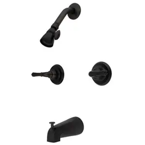 212 MAIN Double Handle Bathroom Faucet - Oil Rubbed Bronze Tub-Shower Faucet, Metal Lever, Pressure Balanced Flow Control, Includes All Required Parts