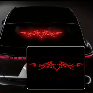 Gothic Style Heart Shape and Wing High Intensity Reflective Car Sticker for Car Front and Rear Window Glass Bumper Body Decoration, Night Driving Safety Warning Reflector Sign DIY Fashion Vinyl Self-adhesive Waterproof Decal Christmas Gift