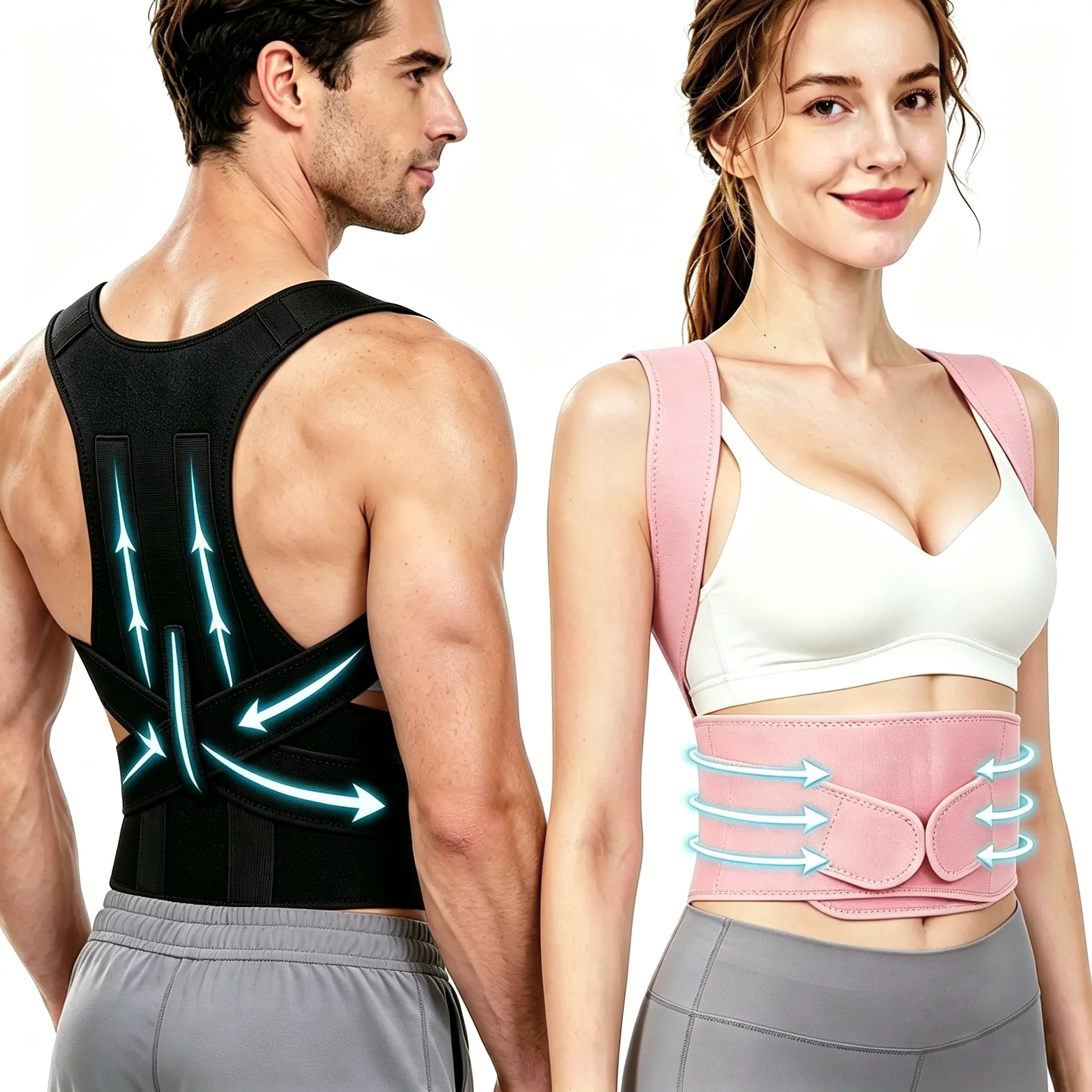 Posture Corrector for Women & Men, Back Shoulder Support Brace | Adjustable & Breathable, Upper Back Straightener Pulls Shoulders for Pain Relief, Neck Hump, Hunchback, Kyphosis, Scoliosis