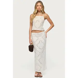 Violette Sheer Lace Maxi Skirt