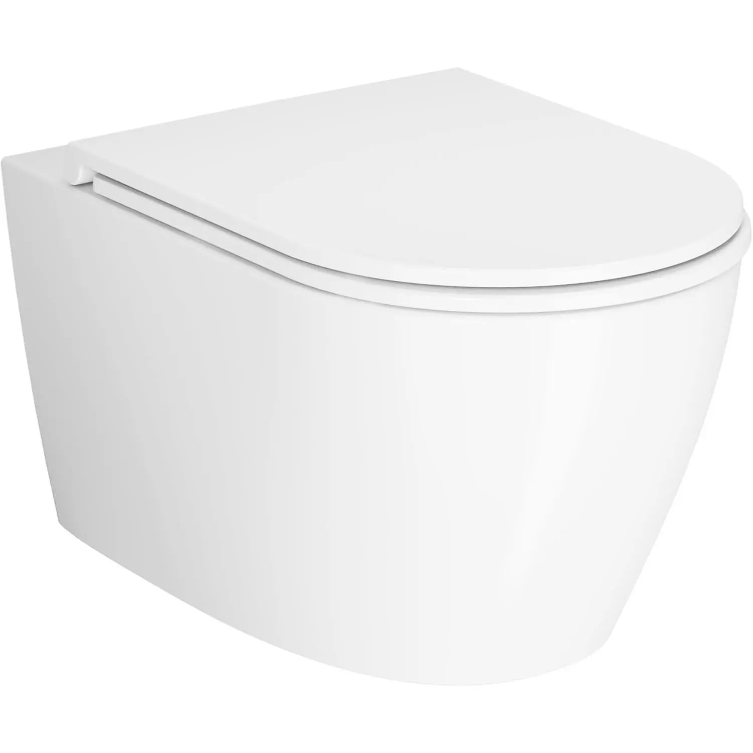 GARVEE Ceramic Wall-Mounted Toilets with PP Lid - Modern Design, Space-Saving, Compact, Soft-Close Lid, Bathroom Wall Toilet