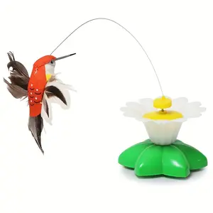 Interactive Hummingbird Cat Toy - Rotating Butterfly Teaser, Polypropylene Material, No Battery Required - Random Color
