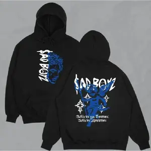fleece-lined hoodie,Unisex Sad Boyz Junior H Graphic Hoodie,  T-Shirt, Vintage Hip Hop Rap Shirt, Junior H Merch Shirt, Unisex Tee, Gifts For Fan, Top Womenswear
