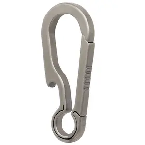 PJYTAC Titanium Keychain Carabiner for Keys Titanium Key Clip Key Rings Heavy Duty Split Keyrings Titanium