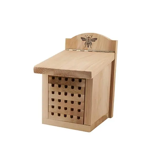 Woodlink 260900 Cedar Wood Mason Bee House - Small, Heavy Duty, 13.64 lbs, Removable Trays, Mount to Post or Wall Near Mud Source & Flowering Plants