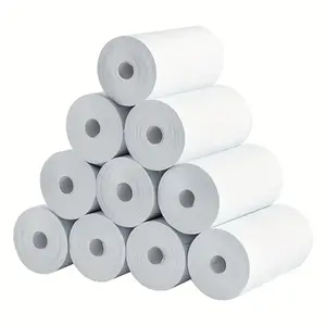 10 Rolls of Mini Thermal Paper, 57mm Width, White, Compatible with Pocket Thermal Printers, Ideal for Camera Printing and Study Notes.
