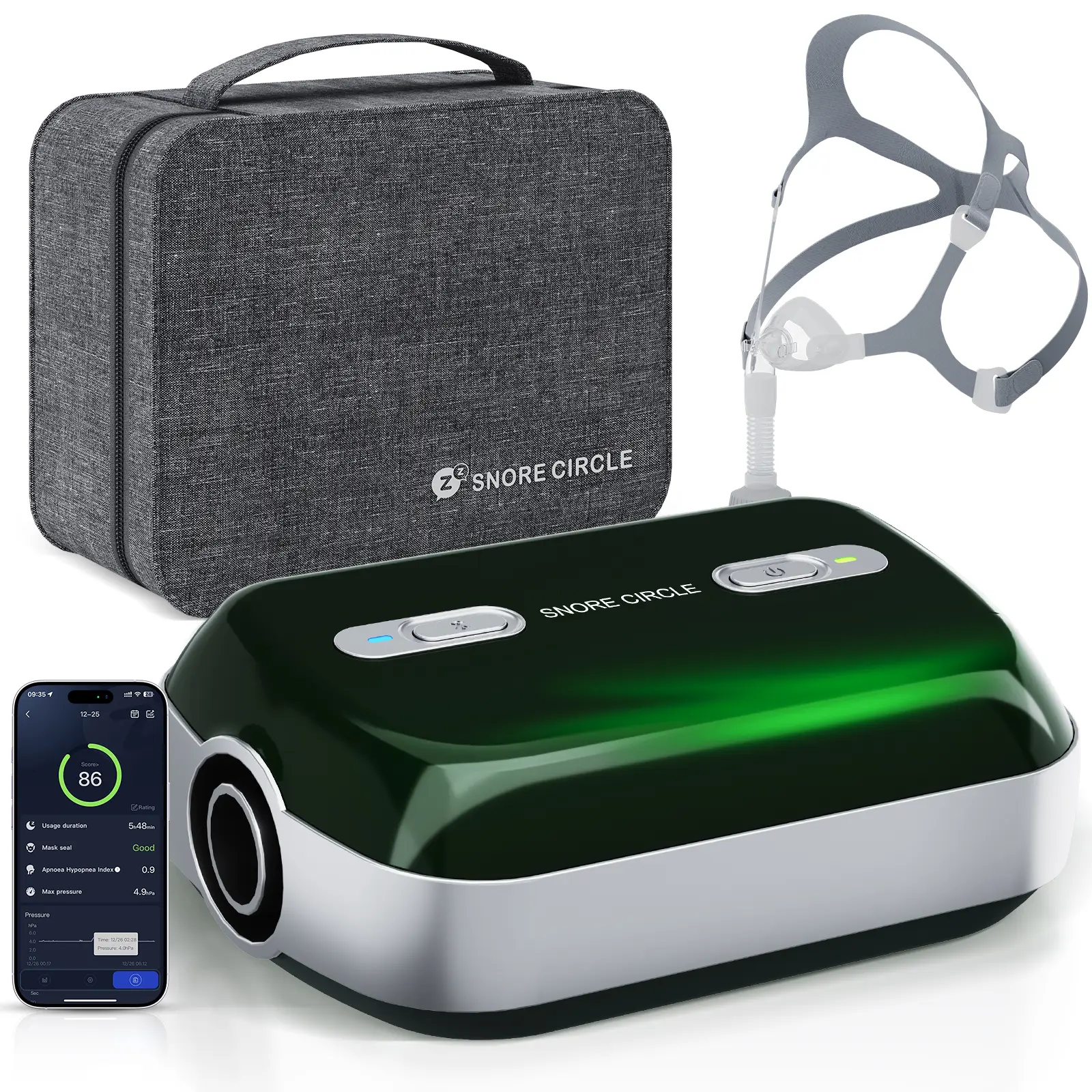 CPAP Machine - Portable Auto CPAP Machine with Quiet Operation for Sleep,  Full Accessories for Household Travel Use
