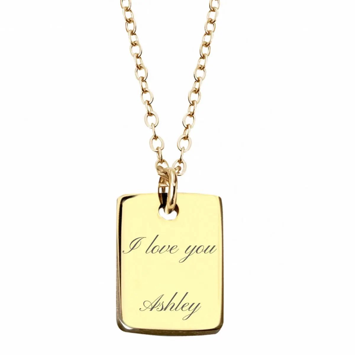 Engravable Square Pendant Necklace Engravable Square Pendant Necklace