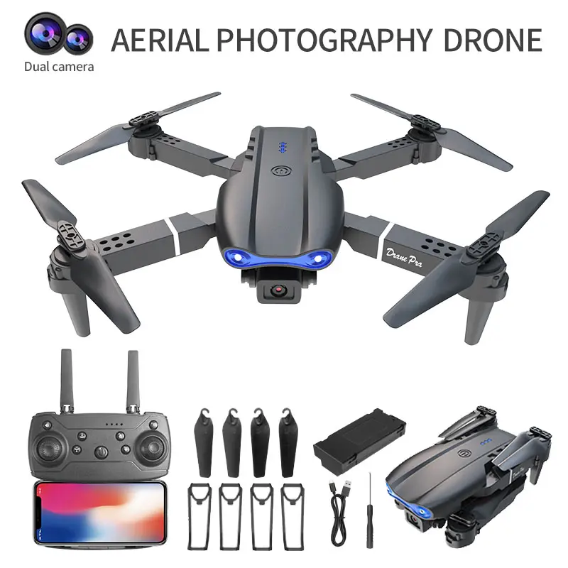 Aerial Photography Drone for Adults - 480P Camera, 3-Speed Settings, 30-Minute Flight Time (Included Batteries), Foldable Design, Beginner-Friendly Tech Gift