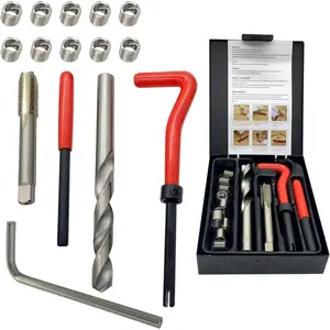 M12x1.5 Thread Repair Kit, Metric Helicoil Thread Inserts Taps Kit with HSS Drill Bits Hand Tool Set for Damaged Thread & Auto Repairing 15 Pcs